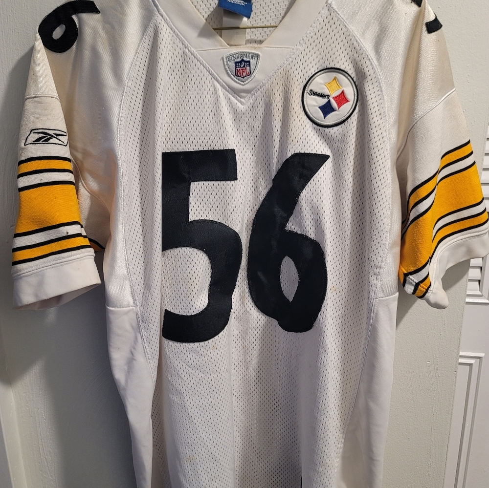 Reebok #56 Pittsburgh Steelers Lamarr Woodley Jersey Size 52